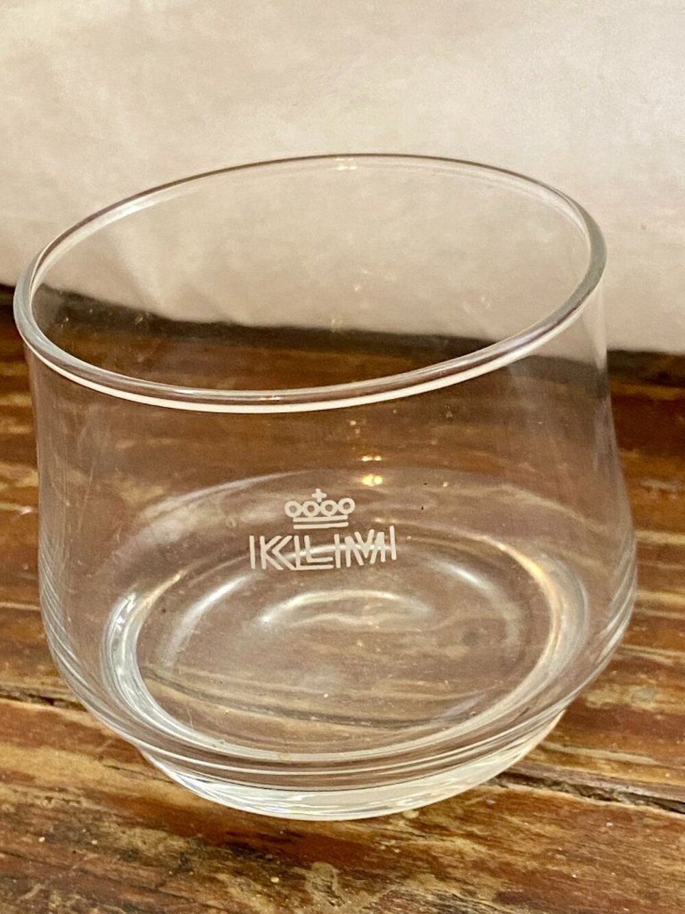 Vintage Airline Glass KLM ( Royal Dutch Airlines) 2" tall & 2 3/8" wide